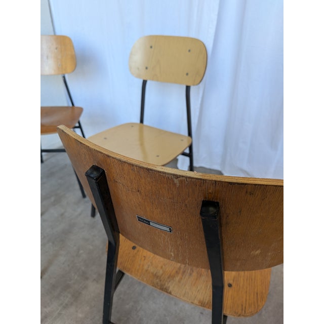 Vintage Industrial School Chairs from Stol Kamnik, Former Yugoslavia, 1970s, Set of 7 For Sale - Image 4 of 18