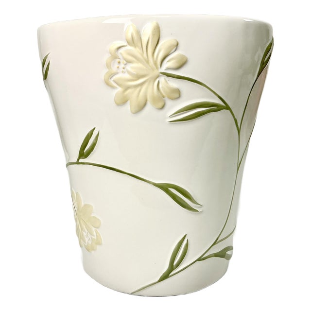 2019 Contemporary Art Nouveau Boho Chic Crosscill Penelope Ceramic Wastebasket. For Sale
