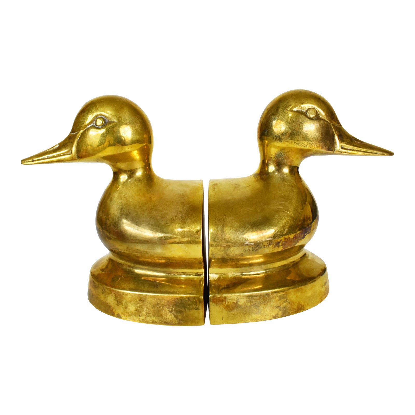 Vintage Gold Brass Duck Bird Head Bookends a Pair Chairish