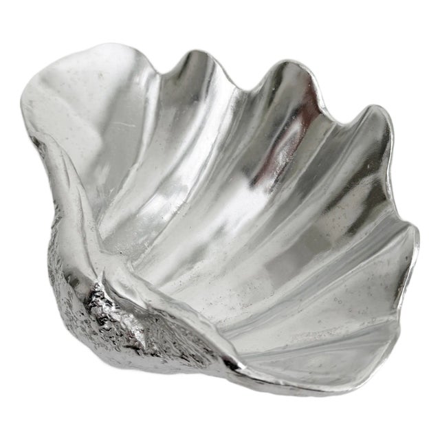 1976 Arthur Court Aluminum Clam Shell Bowl For Sale