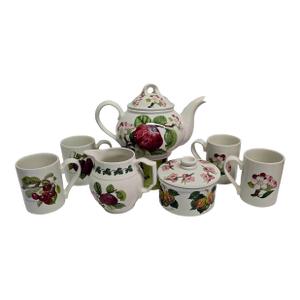 Vintage Pomona Portmeirion Coffee/Tea Set Apples & Flowers Pattern