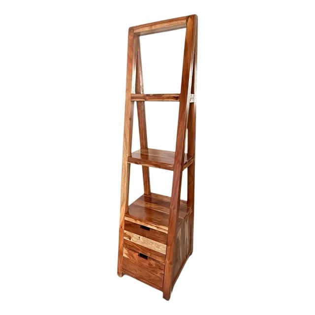 Sagebrook Home Teakwood Slanted Shelving 71” Tall For Sale