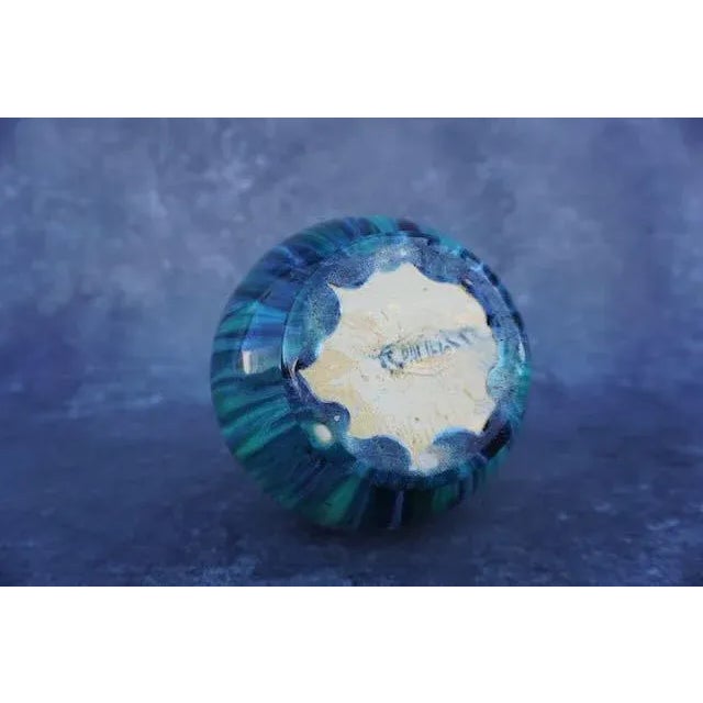 Pacific Blended Glaze Vase in Turquoise, Cobalt & Black 1927 For Sale In Los Angeles - Image 6 of 8