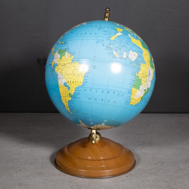 Replogle Globes Mid-Century All Metal Replogle Globe c.1960 For Sale - Image 4 of 7