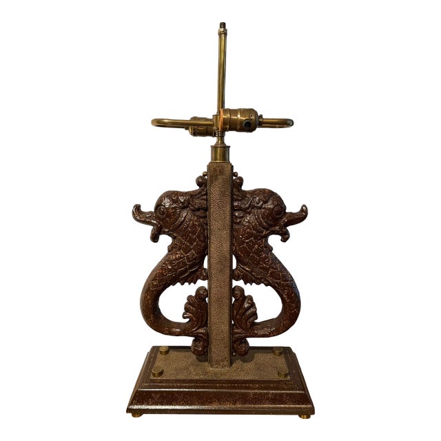 Palm Beach Regency Double Seahorse Table Lamp For Sale