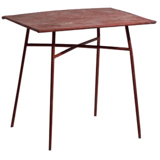 Antique Red Terrace Table, 1920s For Sale