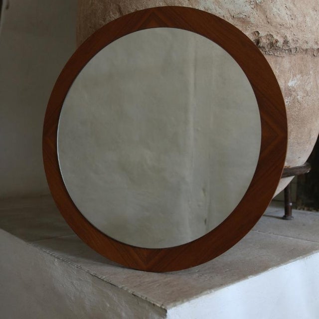 Scandinavian Glass and Teak Mirror, 1960s For Sale - Image 15 of 15