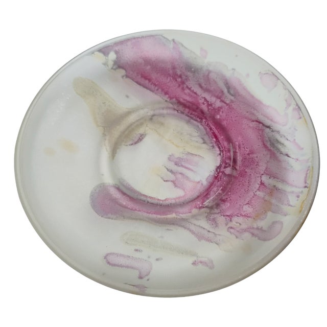 1980s Rueven Art Nouveau Demitasse Cups and Saucers Frosted Glass - Set of 6 For Sale - Image 9 of 14