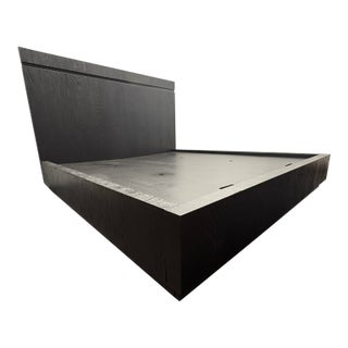 Rh Bezier Panel Bed — King Black Oak | Bronze Accents | 56" Headboard For Sale