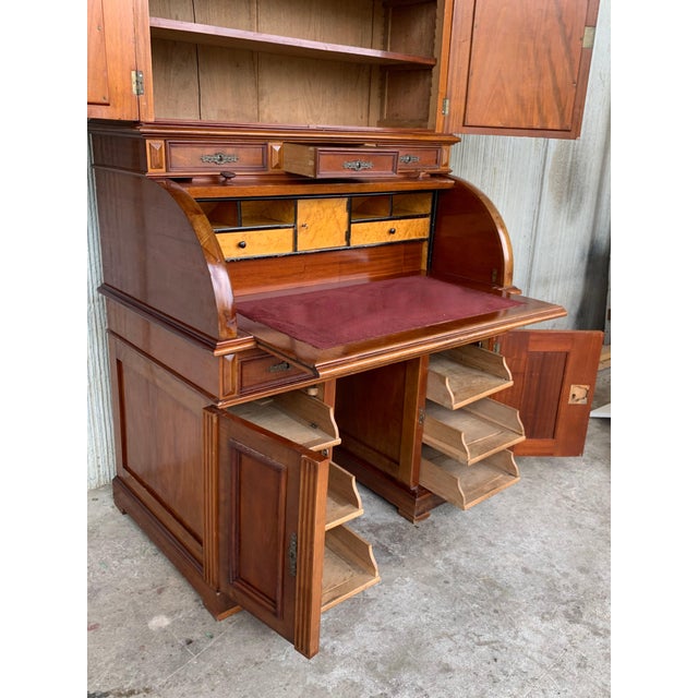 19th Century Empire Mahogany Bureau Secretary with Bookcase For Sale In Miami - Image 6 of 18