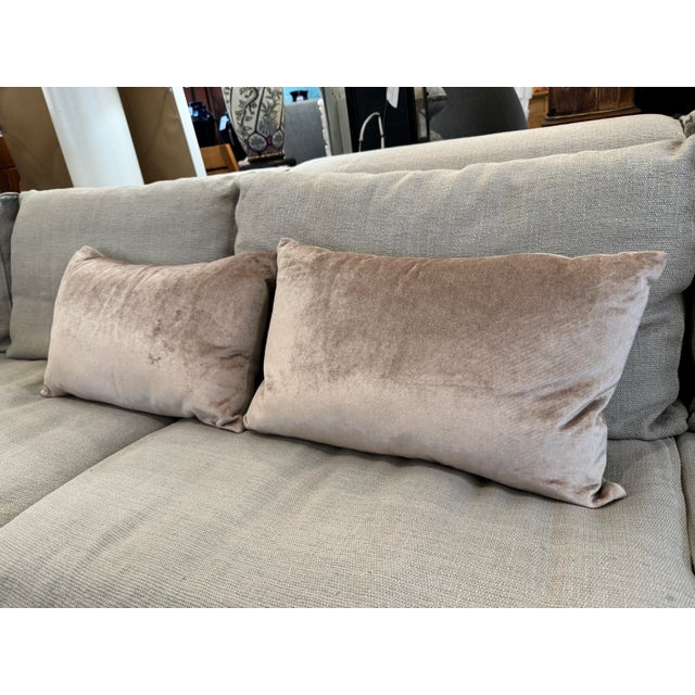 Contemporary Williams-Sonoma Taupe Lumbar Pillows, Pair For Sale - Image 3 of 12