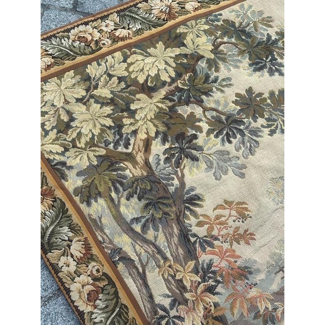Textile Vintage French Jacquard Tapestry with Autumn-Winter Motif in the style of Aubusson, 1970s For Sale - Image 7 of 18