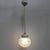 Total length: 68 cm. Ø glass shade: 17 cm. Height hood: 14 cm. The lamp has a wide bulb holder (E27) and new thread....