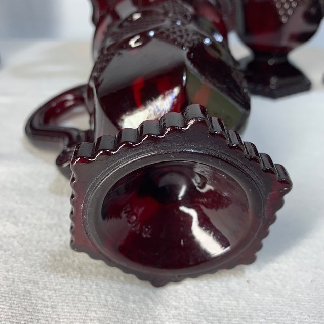 1990s Vintage Avon 1876 Cape Cod Ruby Red Pedestal Mugs – Set of 4 For Sale - Image 5 of 7