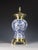 Late victorian belgian blue & white faience oil lamp, circa 1880–1900 a beautiful late victorian blue and white faience...