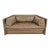 Baker Furniture Modern Leather Tuxedo Sofa For Sale