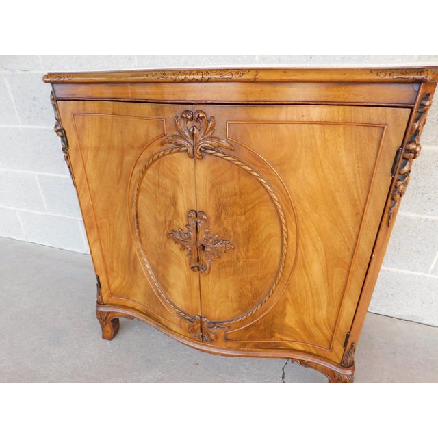 Early 20th Century Antique Figured Blonde Mahogany Regency Style 2 Door Commode & Matching Mirror For Sale - Image 5 of 12