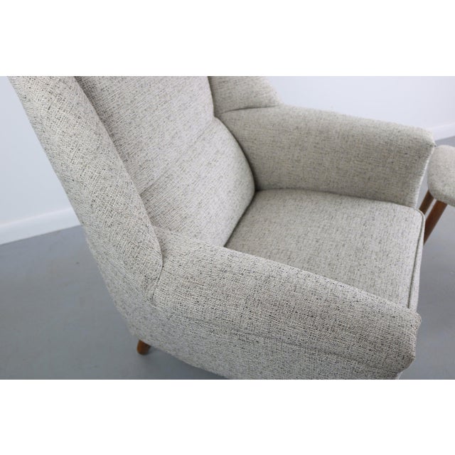 Kurt Østervig Set of His and Hers Kurt Østervig for Rolschau Møbler Chairs W/ Single Matching Ottoman For Sale - Image 4 of 7