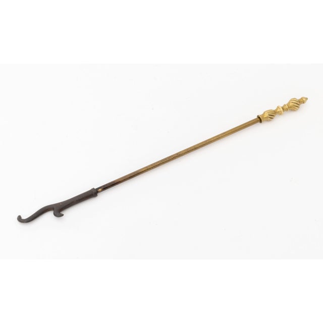 Group of Five Federal Style Brass Fireplace Tools For Sale - Image 11 of 15