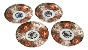 Antique Japanese Imari Porcelain Plates, 1890s, Set of 4