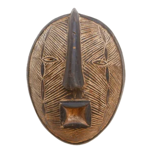 Carved Moon Light Luba African Mask