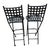 Vintage Folding Metal Bar Stools Pair Black Woven Lattice Basket Weave Indoor/Outdoor Hollywood Regency For Sale - Image 9 of 9