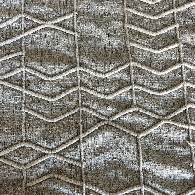Nobilis Moucharabieh natural woven geometric rustic upholstery drapery fabric in taupe. Composition Pile : Polyester 55%,...