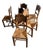 Carved Oak Chairs with Rush Seats, 1950s, Set of 6 For Sale