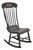 Antique Colonial Stencil Back Black Painted Plank Bottom Rocker Rocking Chair For Sale
