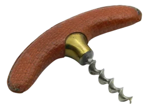 Model 3438 Corkscrew with Brown Leather Handle and Sales Box by Carl Auböck for Werkstätte Carl Auböck, 1940s
