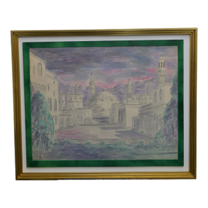 1980s Twilight Medina by Marion Webb, Framed