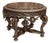 Grand French-Style Center Table – Ornate Bronze Base With Gold Leaf Details & Marble Top For Sale