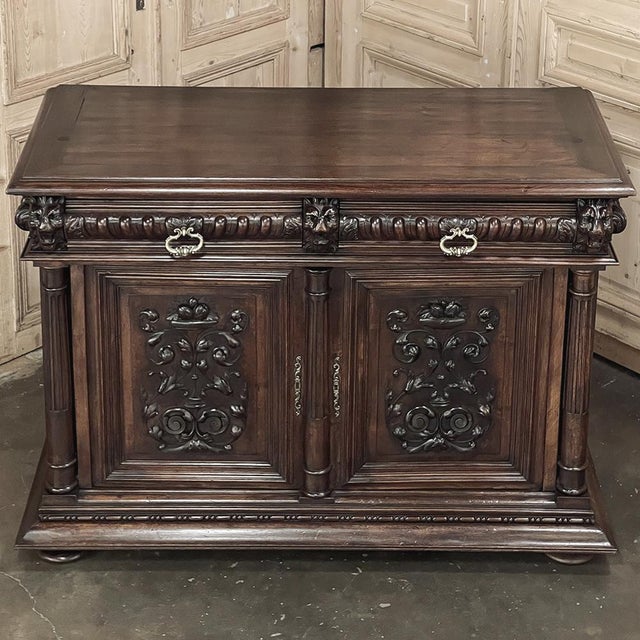 Late 19th Century Antique 19th Century French Renaissance Revival Walnut Buffet For Sale - Image 5 of 18
