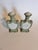 Art Nouveau Pair of Ceramic Perfume Bottles, Pastel Green and White For Sale - Image 3 of 8