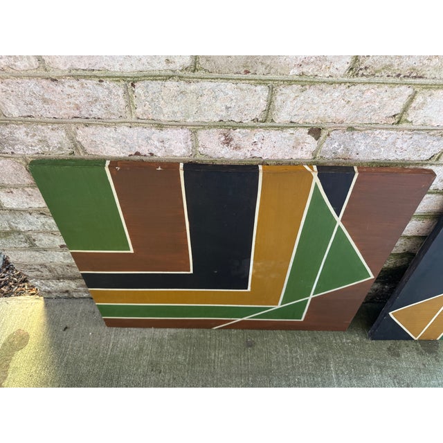 Textile Pair of Vintage Paintings Circa 1960s For Sale - Image 7 of 12