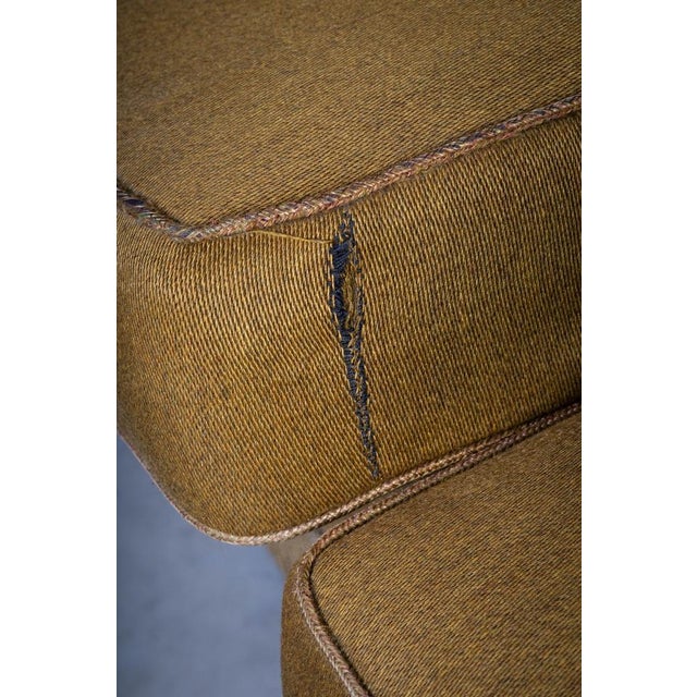 Vintage Green and Yellow Velvet Knole Sofa, 1950s For Sale - Image 15 of 16