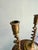 A stunning pair of antique English brass candlesticks featuring the classic barley twist design. These substantial pieces...