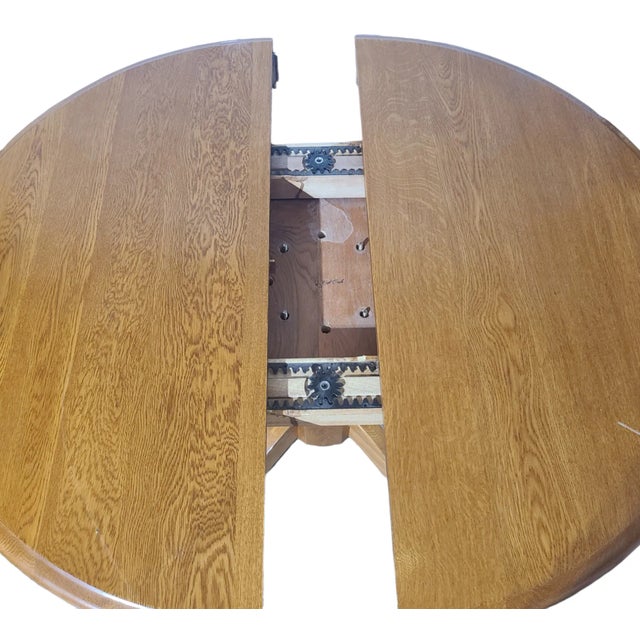 1990s 1990s Vintage Cal Oak, Inc. Solid Oak Dining Table and Four A-America Chairs. Total Suite of 5. For Sale - Image 5 of 13