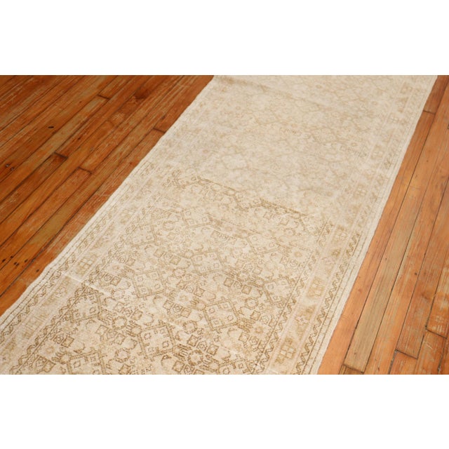 Beige Vintage Persian Soft Brown Cream Runner - 2'8" X 22'6" For Sale - Image 8 of 8