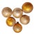 1960s Stenciled Shiny Brite Glitter Glass Ornaments - Set of 6 For Sale