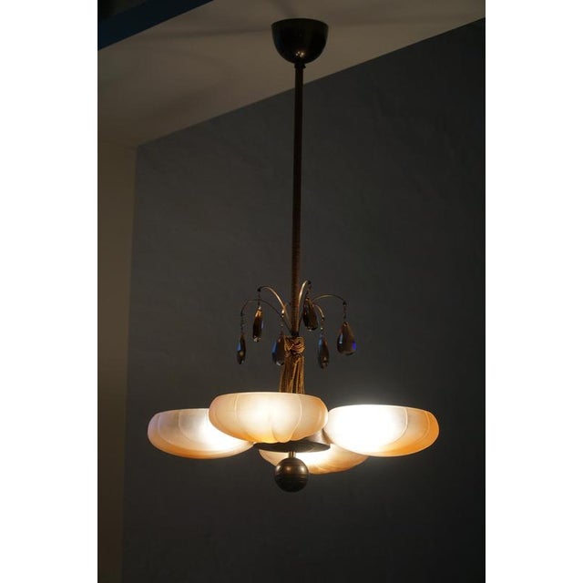 Vintage Swedish Art Deco Pendant Light by Harald Notini for Böhlmarks, 1930s For Sale - Image 6 of 13