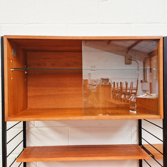 Wood Vintage Two Bay Danish Wall Unit by Robert Heal for Heals Staples Ladderax, 1960s For Sale - Image 7 of 15