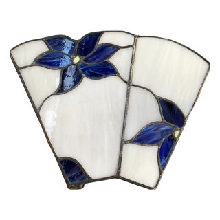 Stained Glass Wall Sconce, French Art Nouveau, 1910, 1890s For Sale