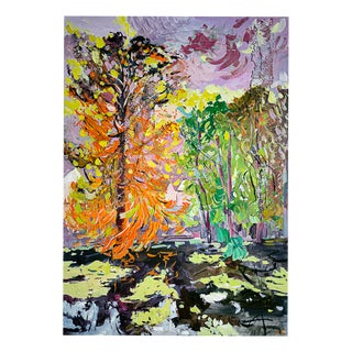 Linda Clerget, Autumn Impressions in Sully-Sur-Loire, Acrylic For Sale