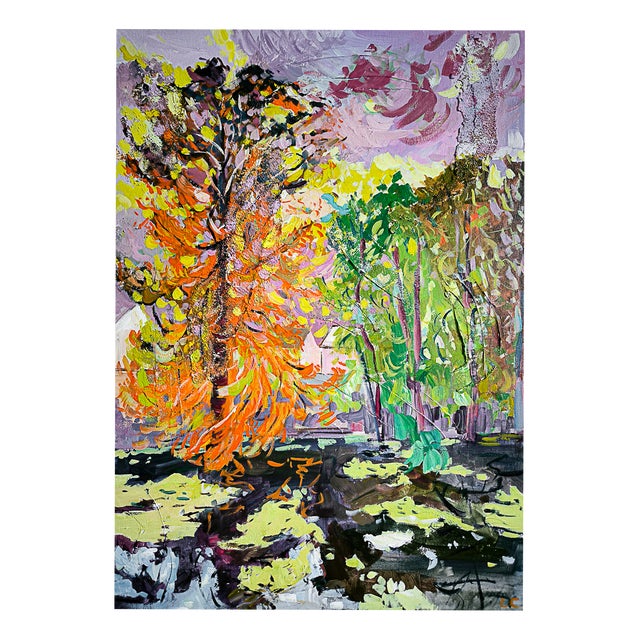 Linda Clerget, Autumn Impressions in Sully-Sur-Loire, Acrylic For Sale