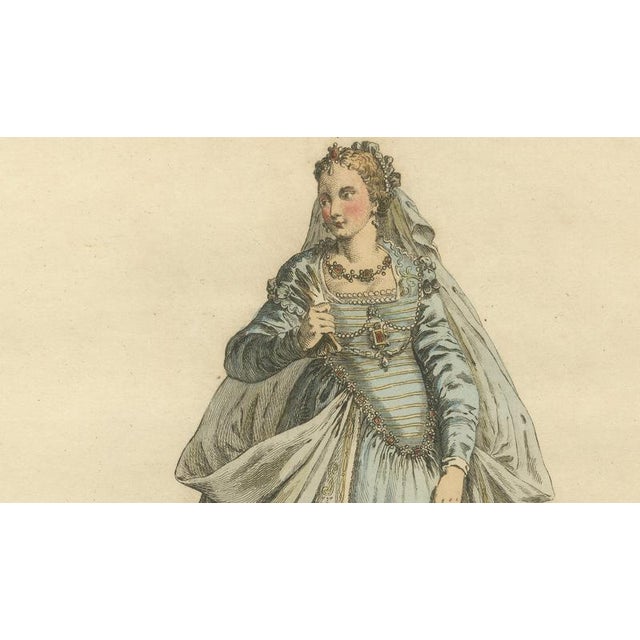 Mid 18th Century European School, Roman Noblewomen Costume, 1749, Paper Engravings For Sale - Image 5 of 9