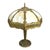 Metal Bradley & Hubbard Style 8-Panel 2-Tone Slag Glass Lamp C1920 For Sale - Image 7 of 11