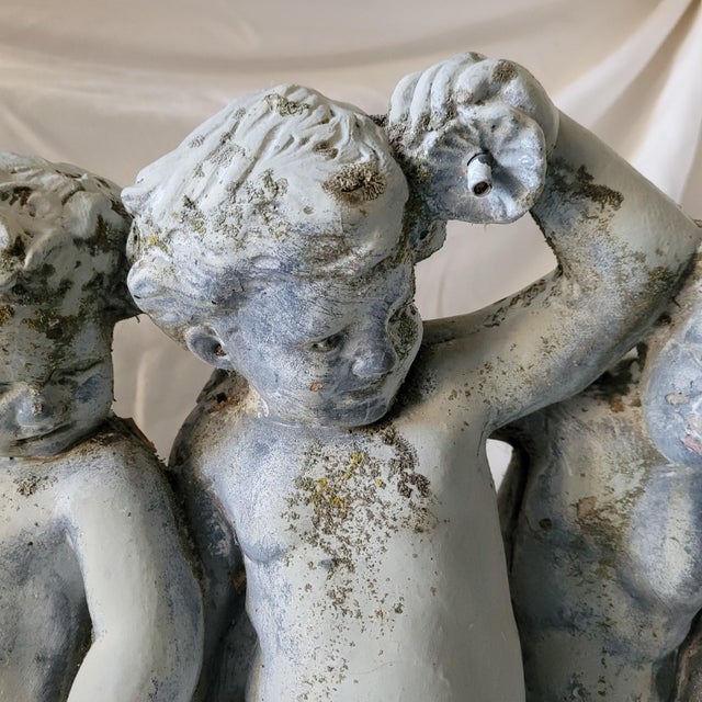Gray 1990s Henri Studio Concrete Sculpture Statue Trio of Cherubs For Sale - Image 8 of 18