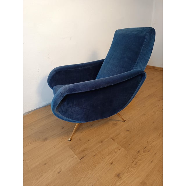 Blue Lady Armchairs attributed to Marco Zanuso, 1950s, Set of 2 For Sale - Image 8 of 8
