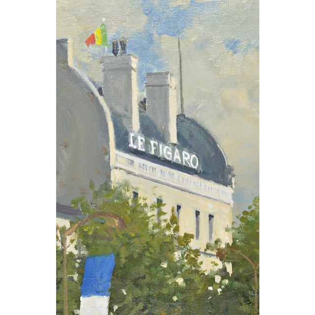 Henry Robertson Craig, Arrival Parade of the President of Senegal in Paris, on the Champs-Élysées, 1960s, Oil Painting on Canvas For Sale - Image 4 of 7